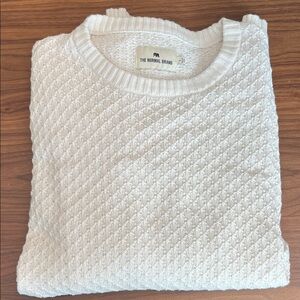 The Normal Brand Men's Cream Crewneck Sweater